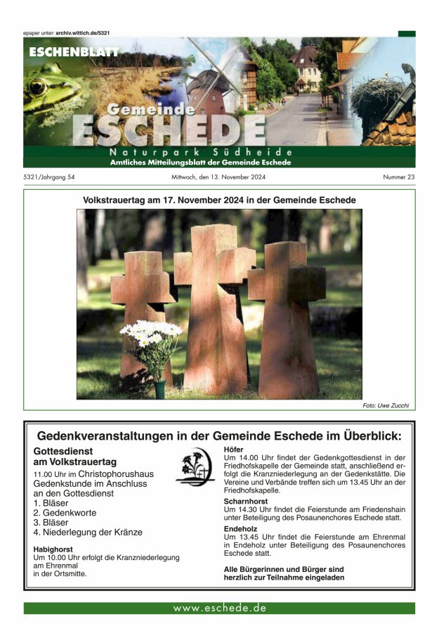 Eschenblatt Titelblatt 23/2024