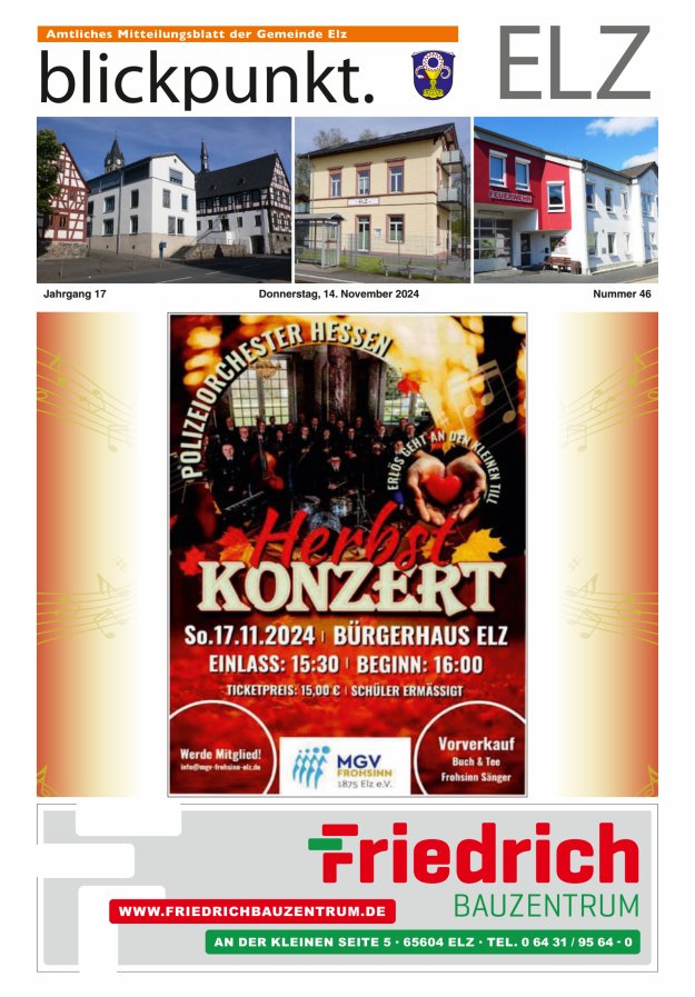 Blickpunkt Elz Titelblatt 46/2024