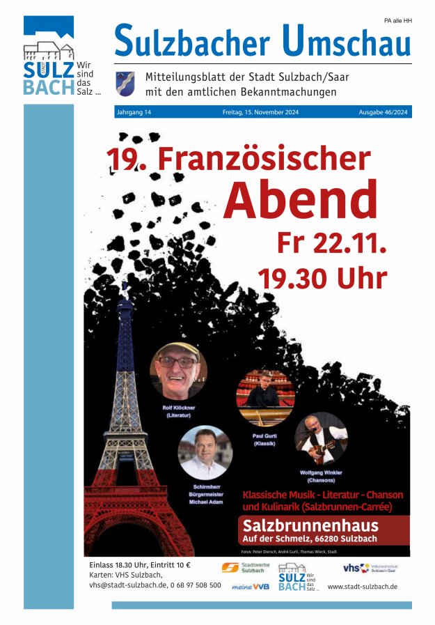 Sulzbacher Umschau Titelblatt 46/2024