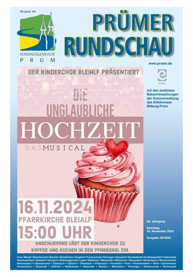 Prümer Rundschau Titelblatt 46/2024
