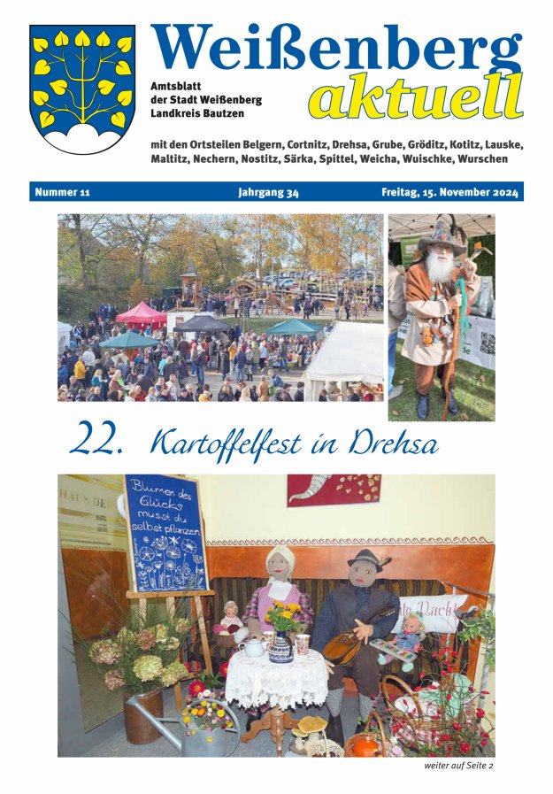 "Weißenberg aktuell" - Amtsblatt der Stadt Weißenberg Titelblatt 11/2024