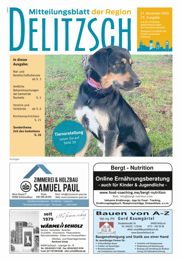 Mitteilungsblatt der Region Delitzsch Titelblatt 23/2024