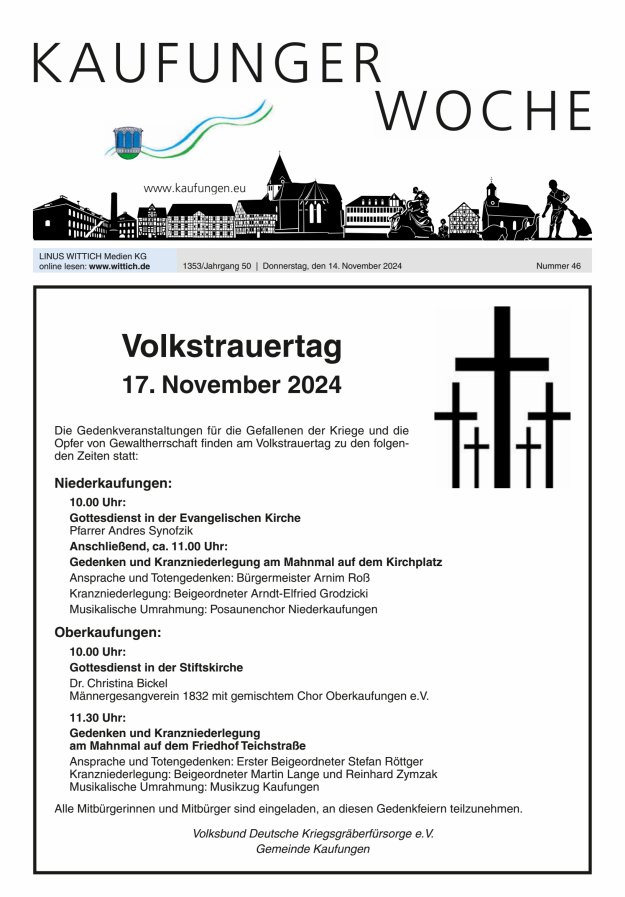 Kaufunger Woche Titelblatt 46/2024