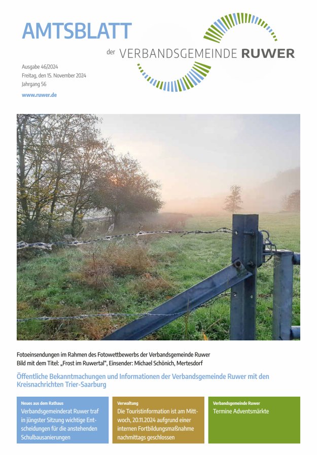 Amtsblatt VG Ruwer Titelblatt 46/2024