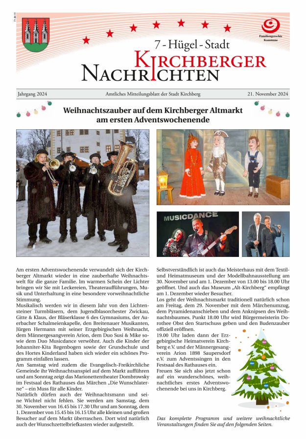 Kirchberger Nachrichten Titelblatt 11/2024