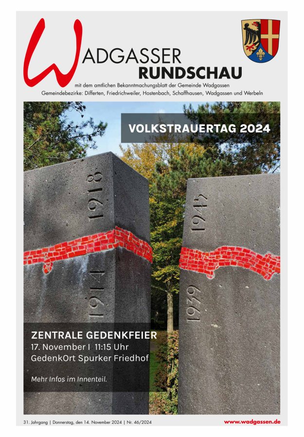 Wadgasser Rundschau Titelblatt 46/2024