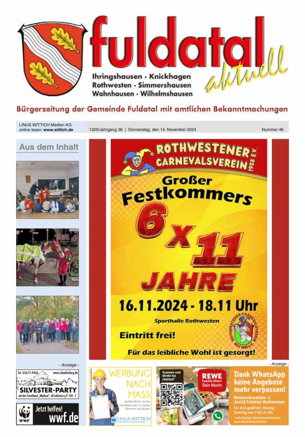 Fuldatal aktuell Titelblatt 46/2024