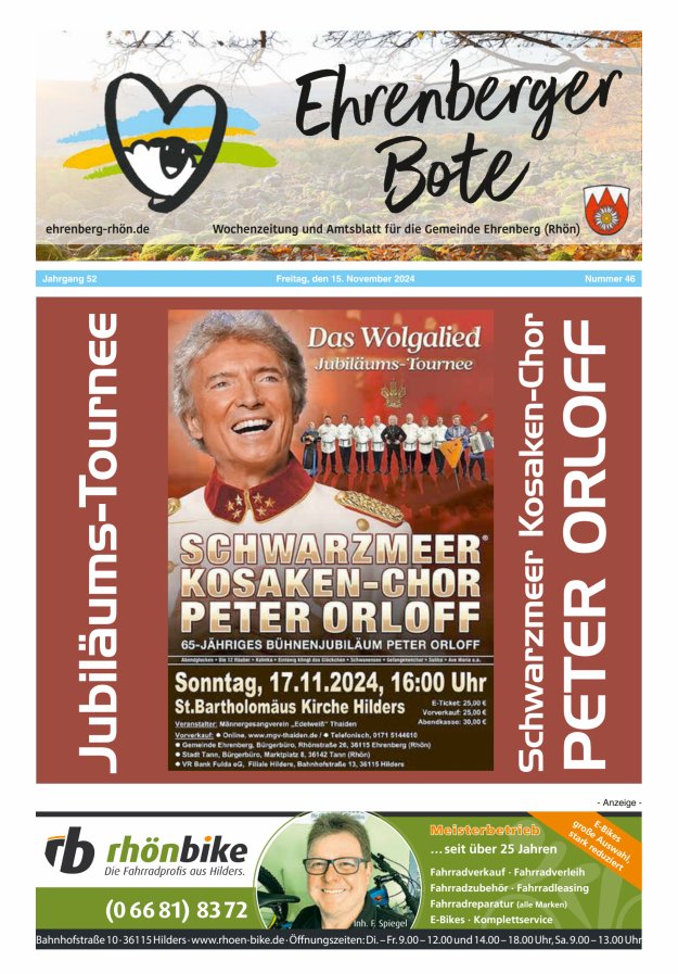 Ehrenberger Bote Titelblatt 46/2024