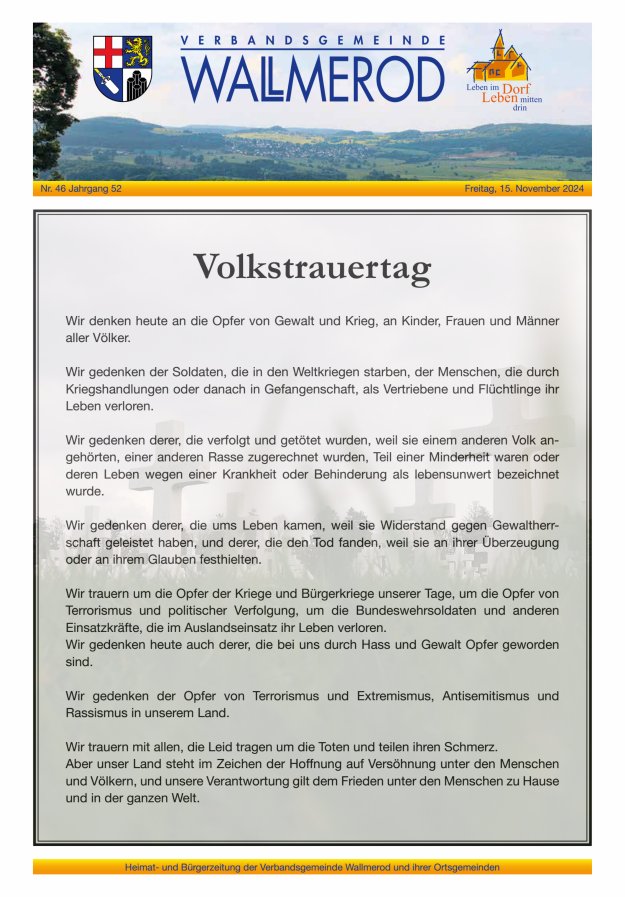 Wir über uns - Verbandsgemeinde Wallmerod Titelblatt 46/2024