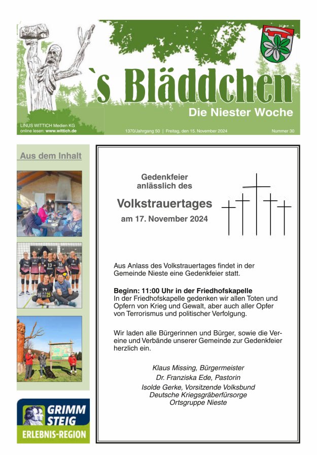 Niester Woche Titelblatt 30/2024