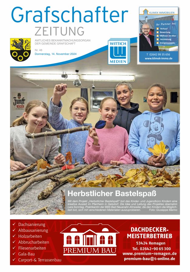 Grafschafter Zeitung Titelblatt 46/2024