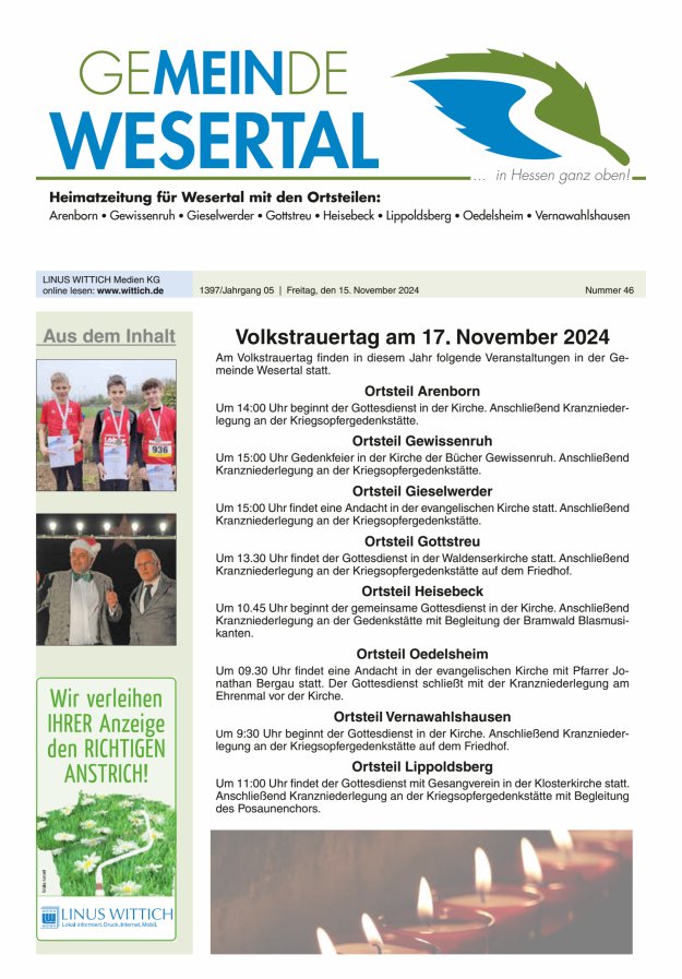 Wesertal Titelblatt 46/2024