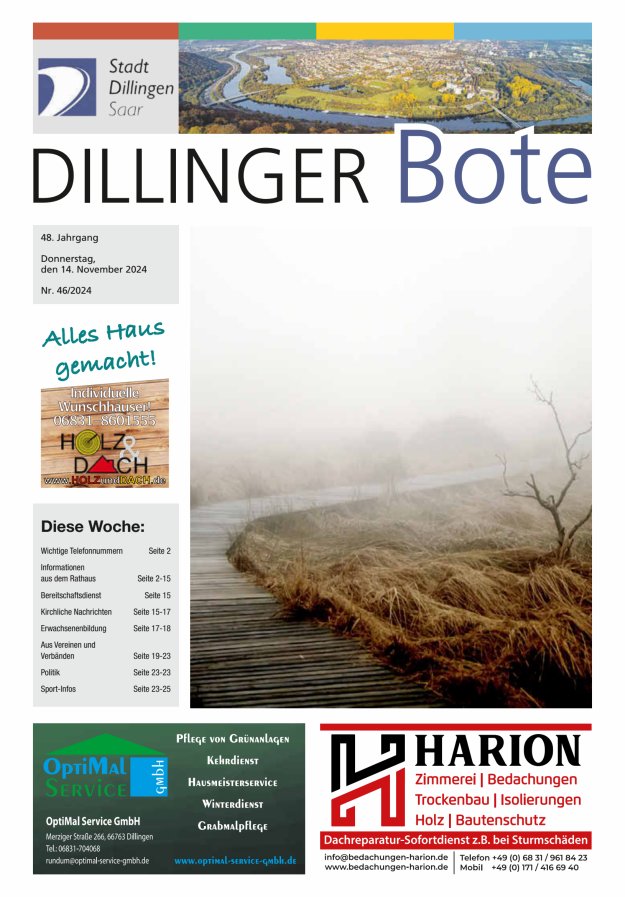 Dillinger Bote Titelblatt 46/2024