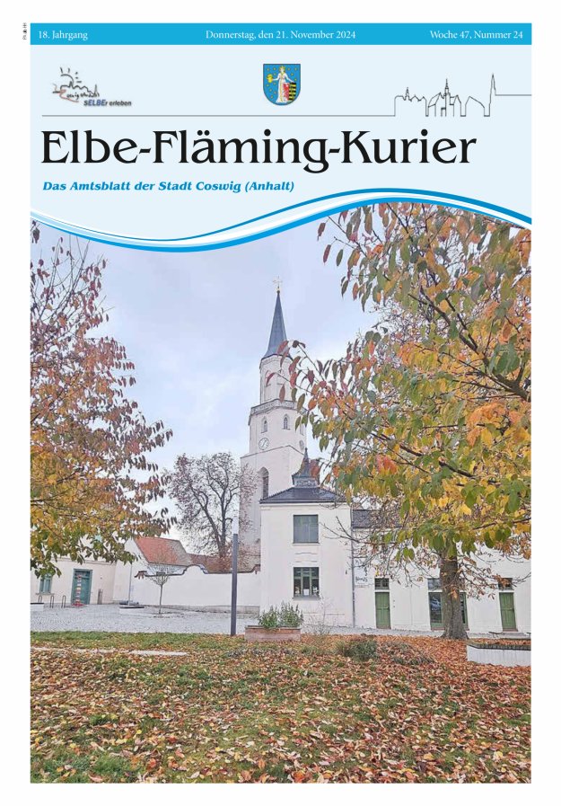 Elbe-Fläming-Kurier Das Amtsblatt der Stadt Coswig (Anhalt) Titelblatt 24/2024