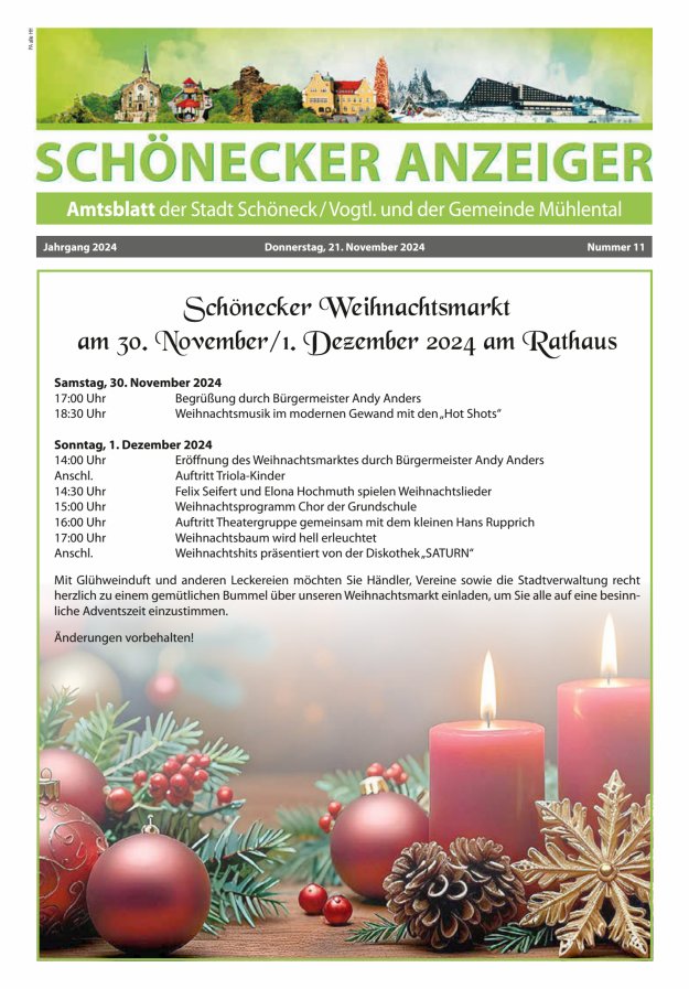 Schönecker Anzeiger Titelblatt 11/2024