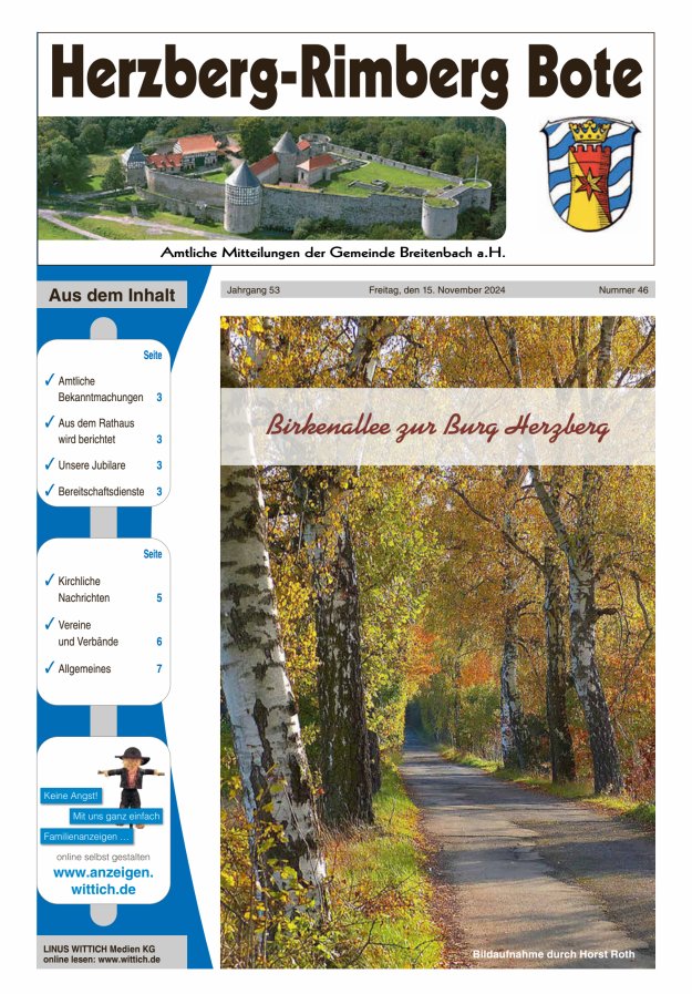 Herzberg-Rimberg Bote Titelblatt 46/2024