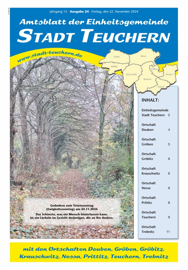Amtsblatt der Einheitsgemeinde Stadt Teuchern Titelblatt 24/2024