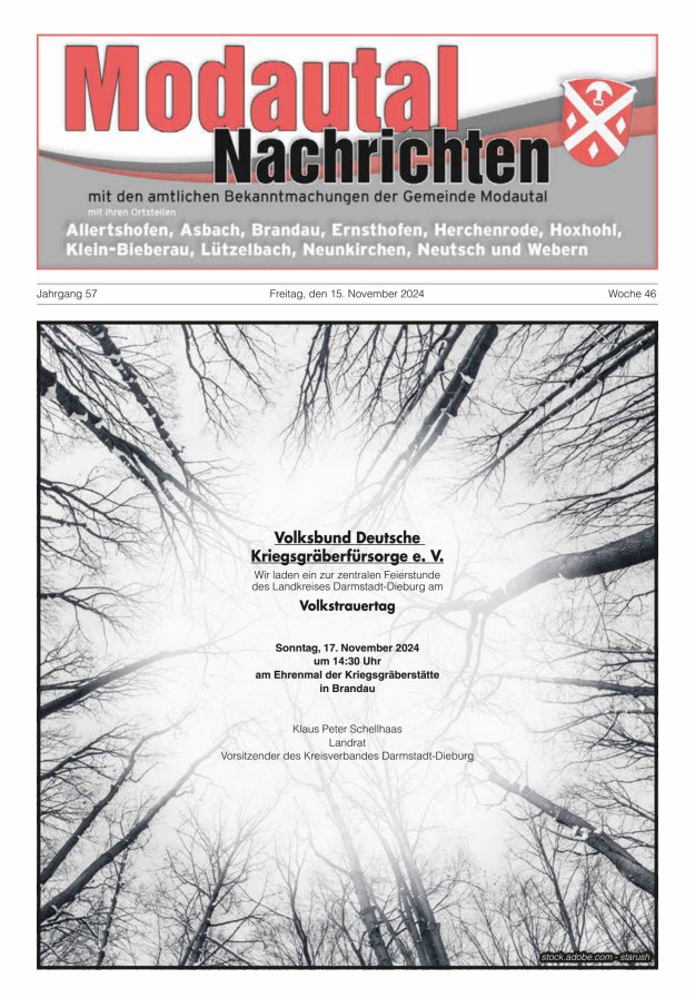 Modautal-Nachrichten Titelblatt 46/2024