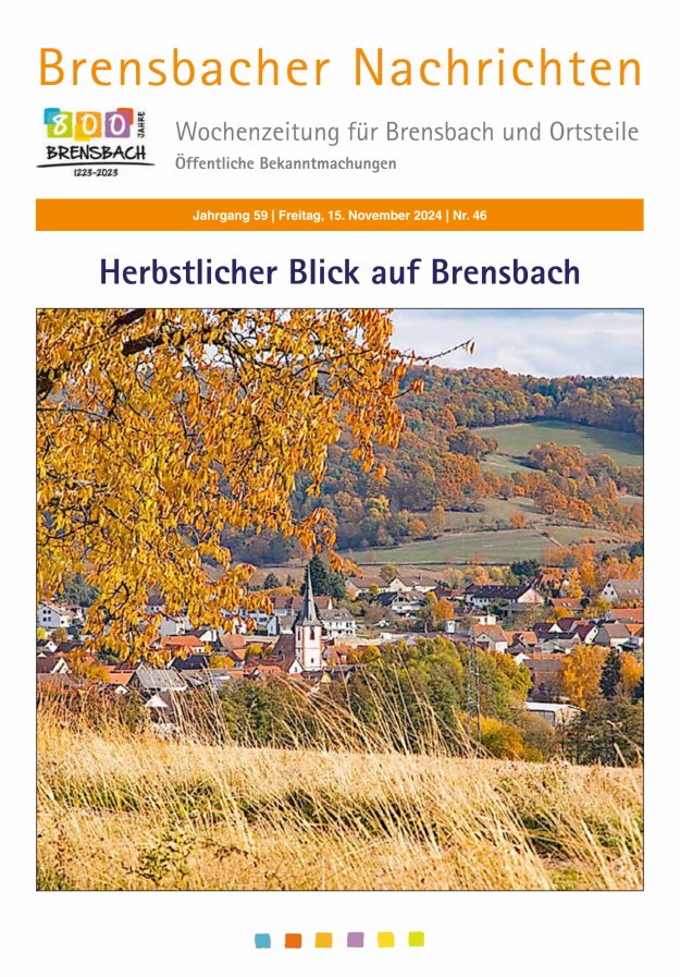 Brensbacher Nachrichten Titelblatt 46/2024