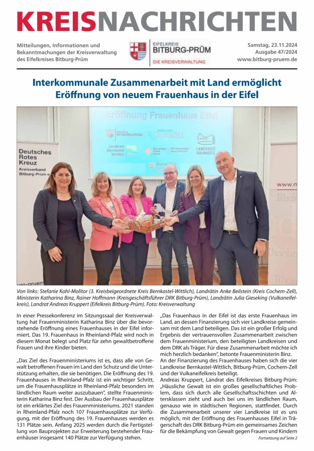 Kreis Bitburg-Prüm Titelblatt 47/2024