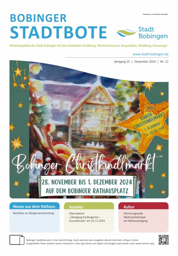 Bobinger Stadtbote Titelblatt 11/2024