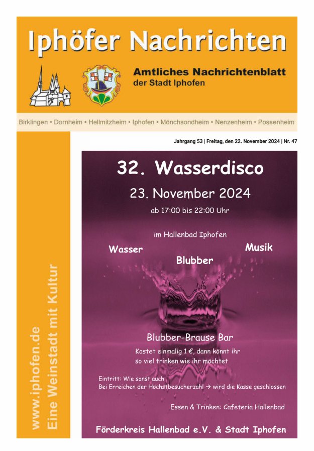 Iphöfer Nachrichten Titelblatt 47/2024