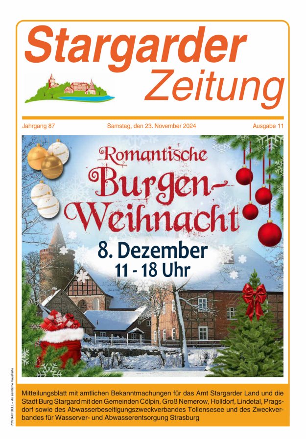 Stargarder Zeitung Titelblatt 11/2024