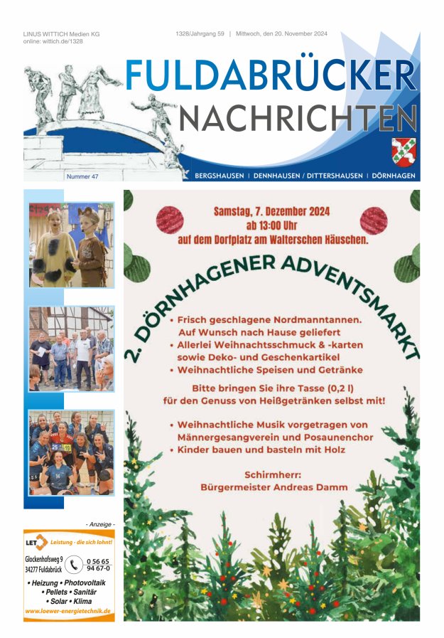 Fuldabrücker Nachrichten Titelblatt 47/2024