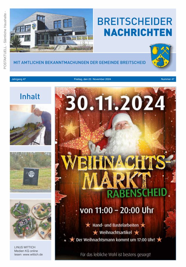 Breitscheider Nachrichten Titelblatt 47/2024