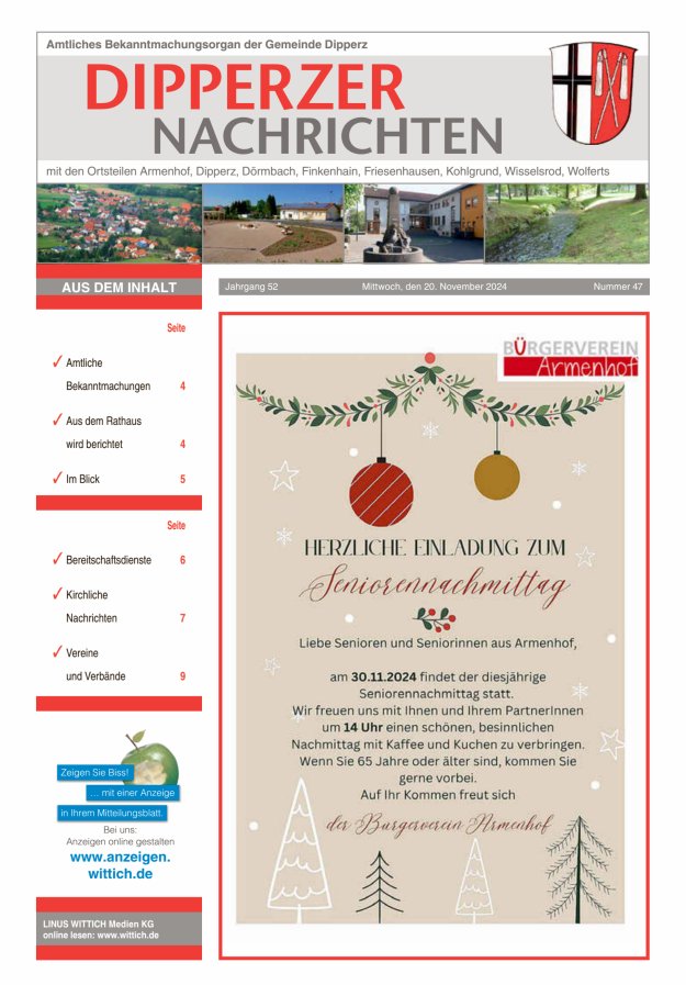 Dipperzer Nachrichten Titelblatt 47/2024