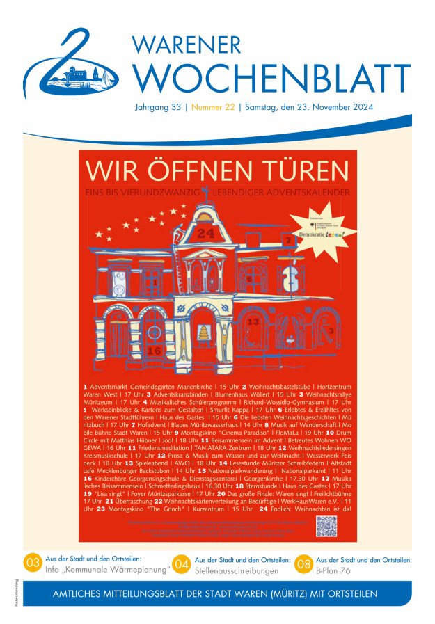 Warener Wochenblatt Titelblatt 22/2024