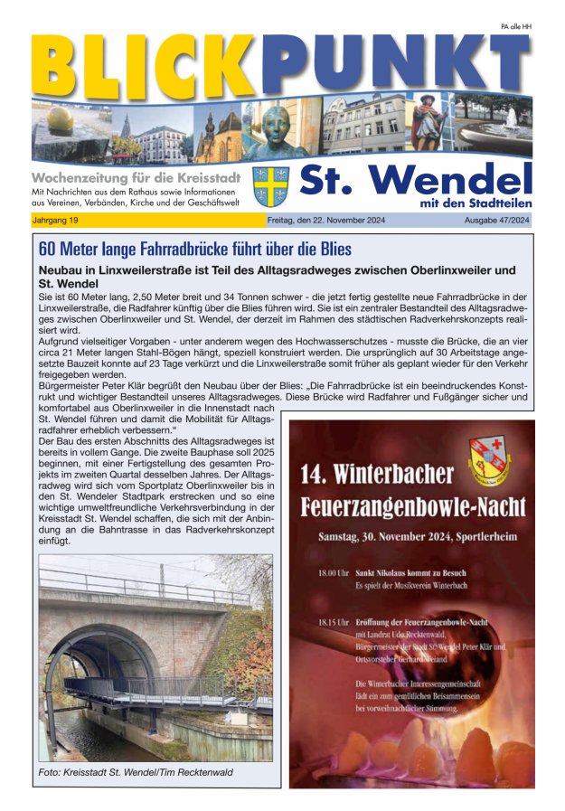 Blickpunkt St Wendel Titelblatt 47/2024
