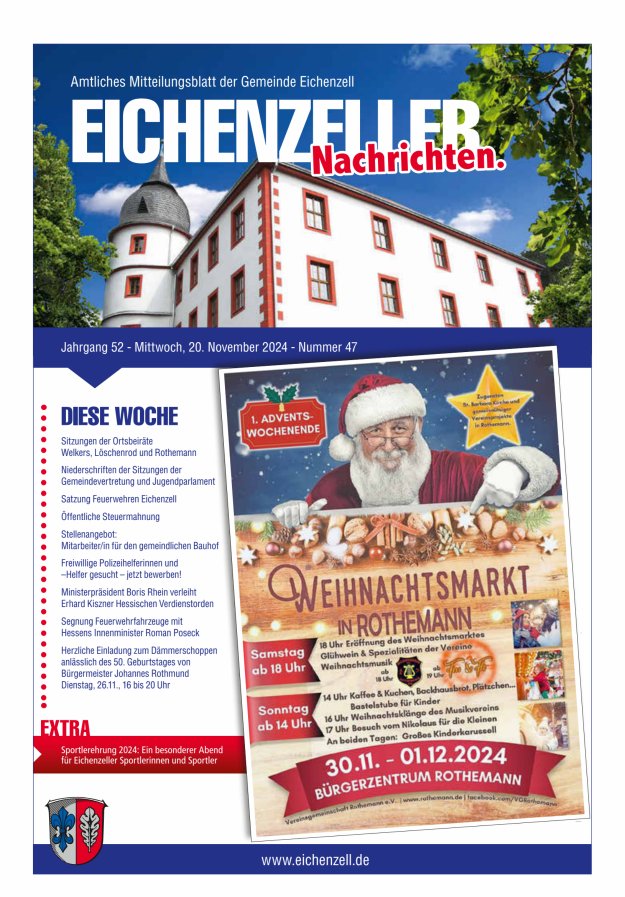 Amtliches Mitteilungsblatt der Gemeinde Eichenzell Titelblatt 47/2024