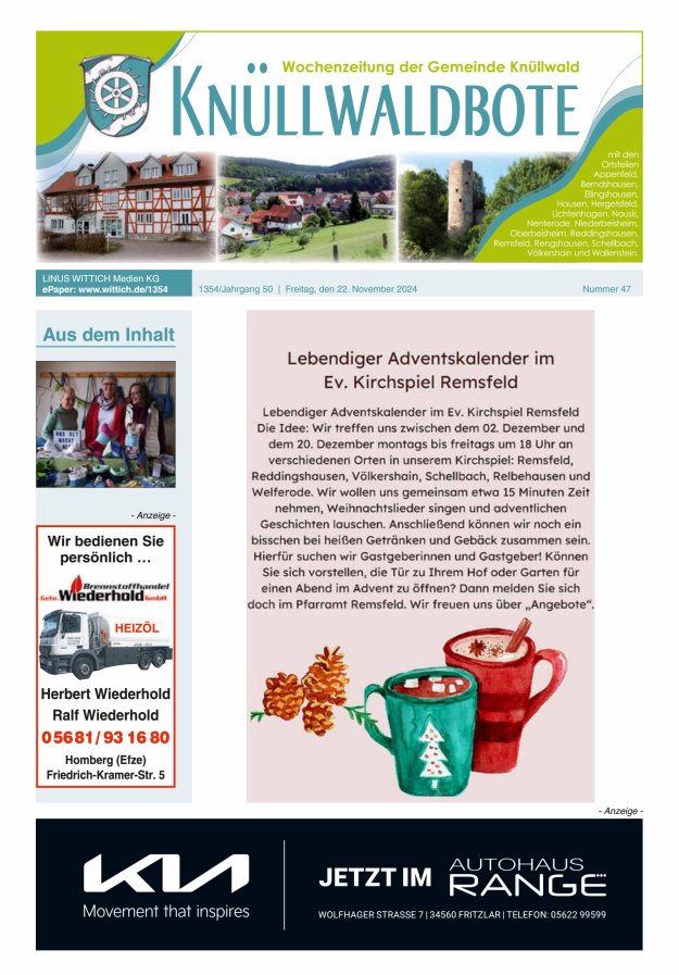 Knüllwaldbote Titelblatt 47/2024