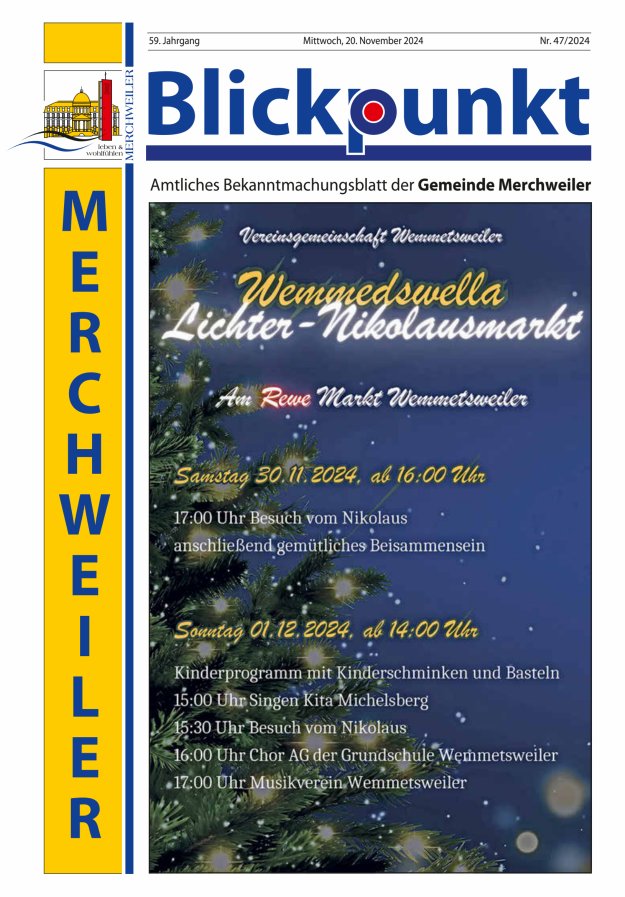 Blickpunkt Merchweiler Titelblatt 47/2024