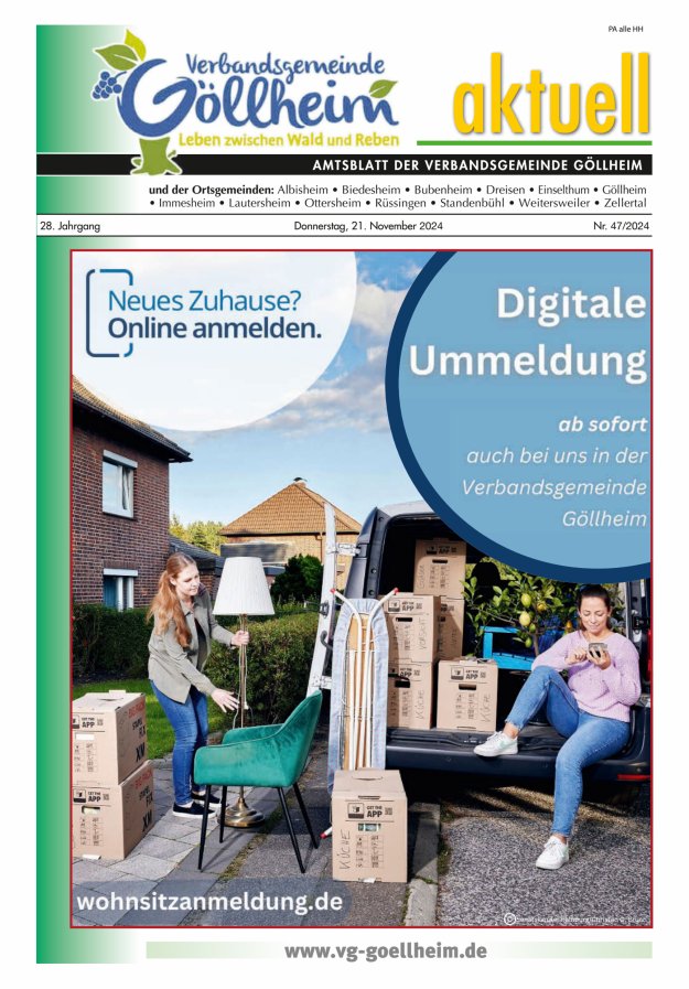 Verbandsgemeinde Göllheim aktuell Titelblatt 47/2024