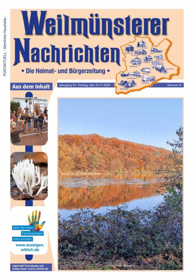 Weilmünsterer Nachrichten Titelblatt 47/2024