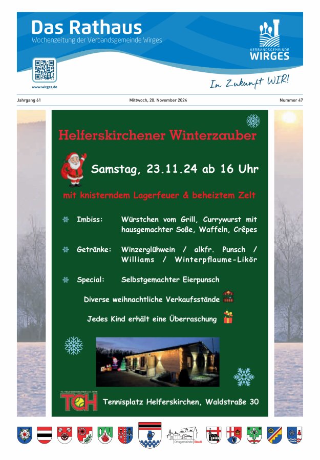 Das Rathaus - Informationen für die Bürger in der VG Wirges Titelblatt 47/2024