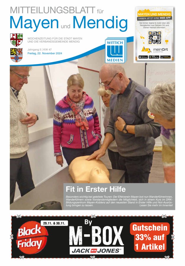 Mitteilungsblatt für Mayen und Mendig Titelblatt 47/2024