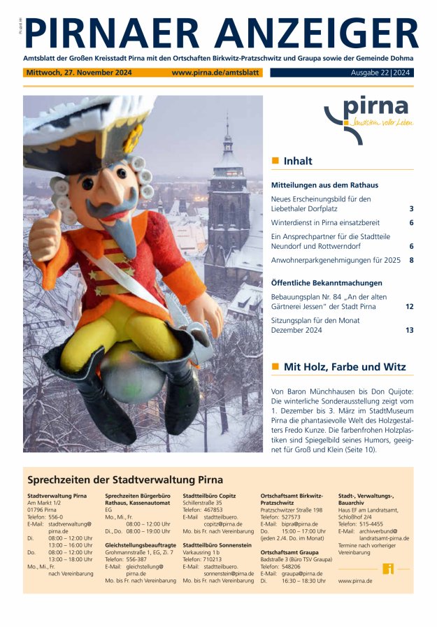 Pirnaer Anzeiger Titelblatt 23/2024