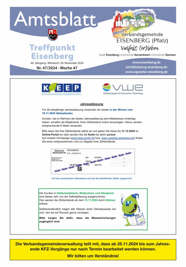Treffpunkt Eisenberg Titelblatt 47/2024