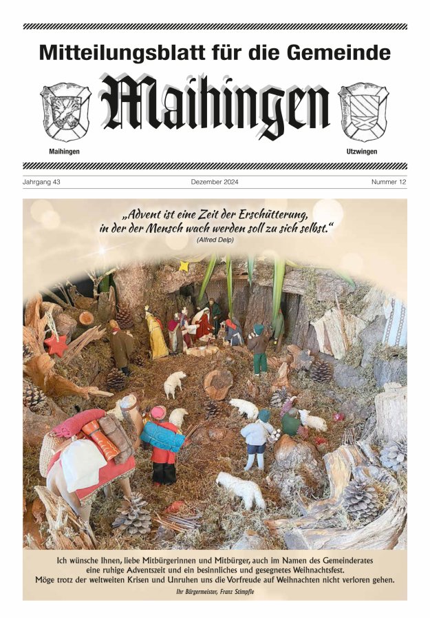 Mitteilungsblatt für die Gemeinde Maihingen Titelblatt 12/2024