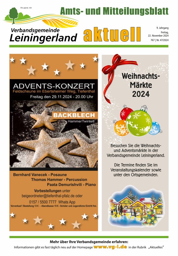 VG Leiningerland aktuell Titelblatt 47/2024