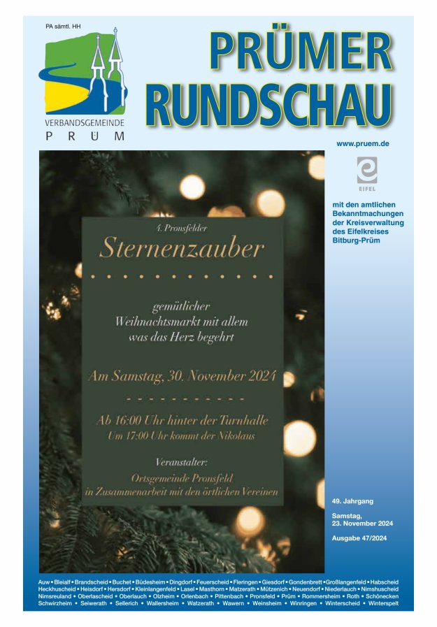 Prümer Rundschau Titelblatt 47/2024