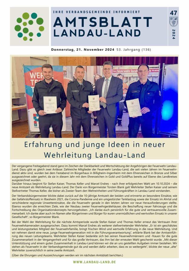 Amtsblatt VG Landau-Land Titelblatt 47/2024