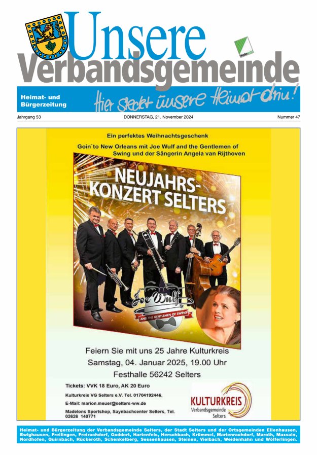 Unsere Verbandsgemeinde Selters Ww Titelblatt 47/2024