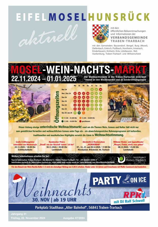 Eifel-Mosel-Hunsrück aktuell VG Traben-Trarbach Titelblatt 47/2024