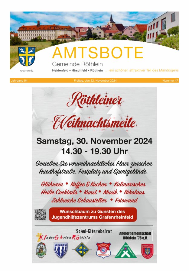 Amtsbote der Großgemeinde Röthlein Titelblatt 47/2024