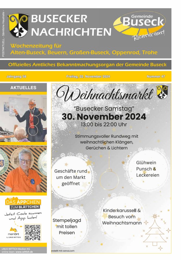 Busecker Nachrichten Titelblatt 47/2024