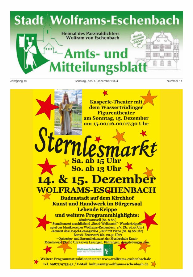 Amts- und Mitteilungsblatt Stadt Wolframs-Eschenbach Titelblatt 11/2024